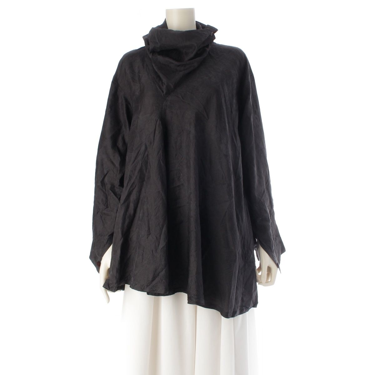 イッセイミヤケ 80`s 筆タグ シルク混 長袖シャツ トップス JG13338