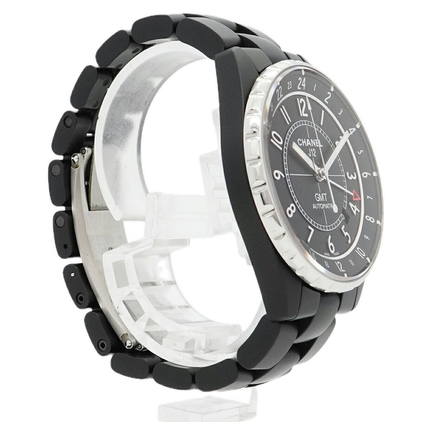  シャネル J12 GMT H3101 黒文字盤腕時計 メンズ モノトーン 自動巻き時計 腕時計(アナログ)