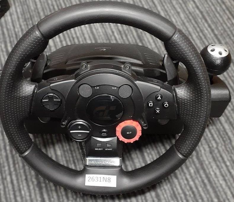 美品【2631N8】PS3対応レースゲーム用 ハンドルコントローラー