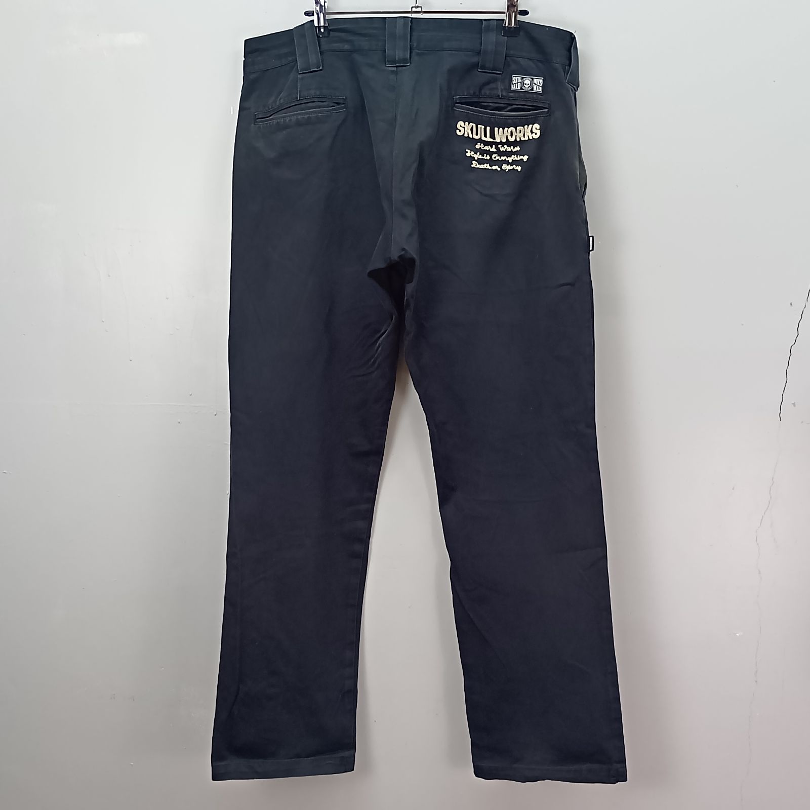 SKULL WORKS XLサイズ ワークパンツ チノパン コットン100% Dカン