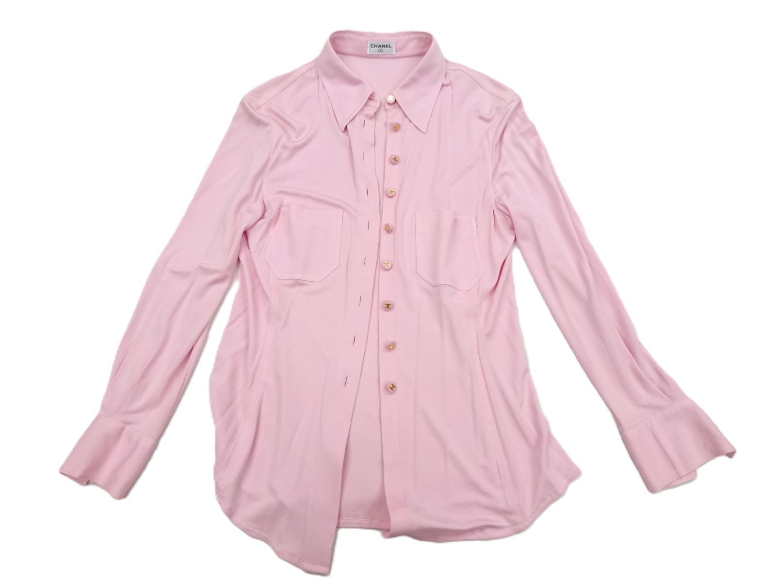 CHANEL シャネル【ヴィンテージ】シルク ブラウス ココマークボタン