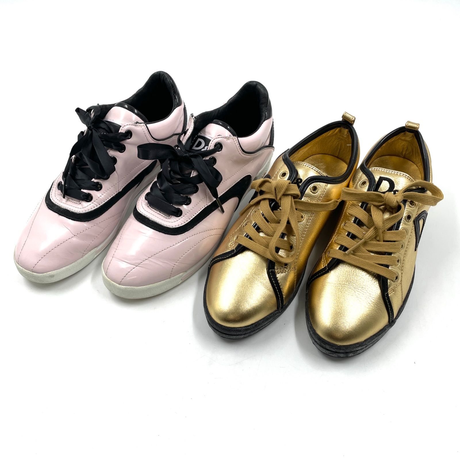 ドルチェ＆ガッバーナ Dolce & Gabbana スニーカー ピンク ゴールド 37 