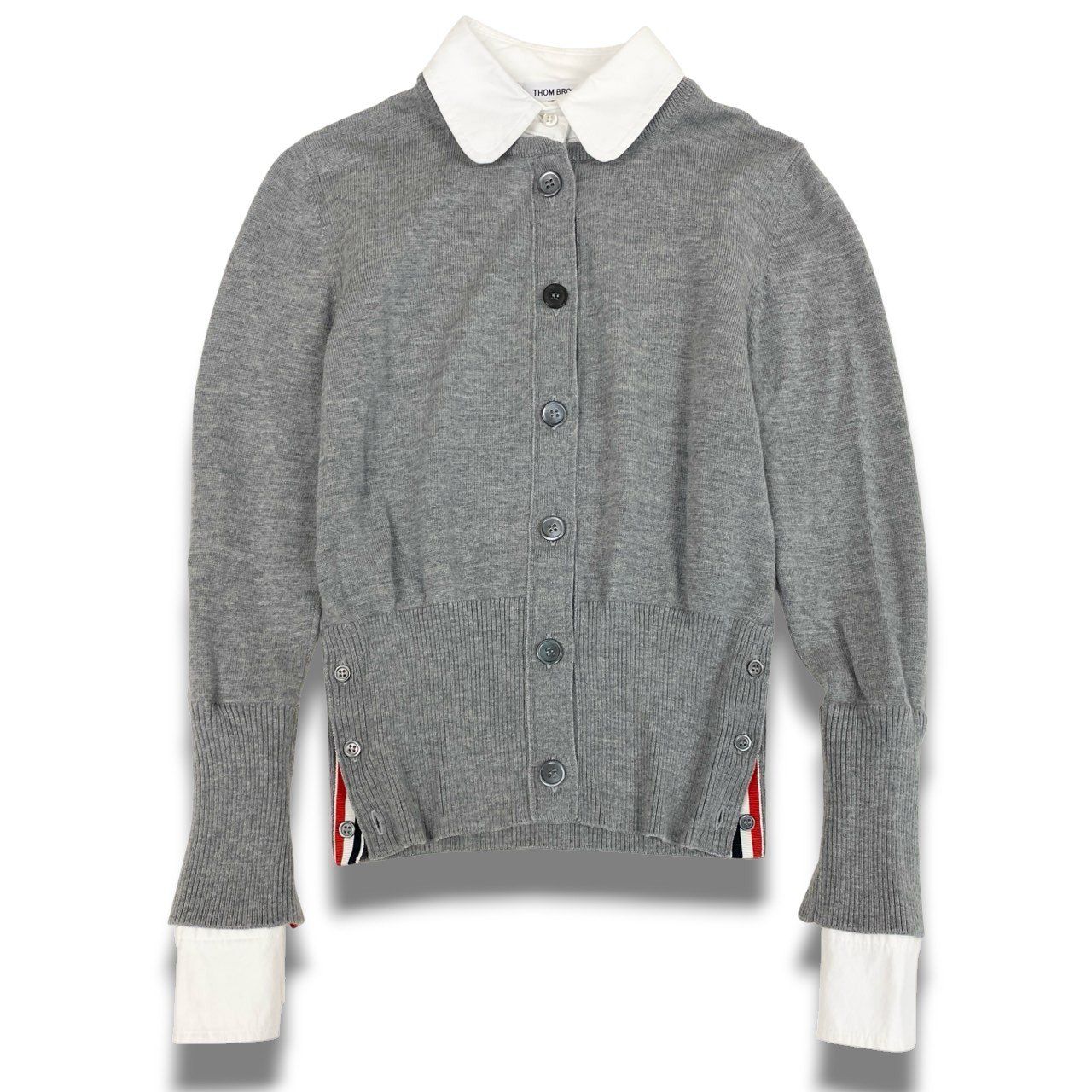 Ec3 THOM BROWNE トムブラウン トリコロール ニットカーディガン 襟