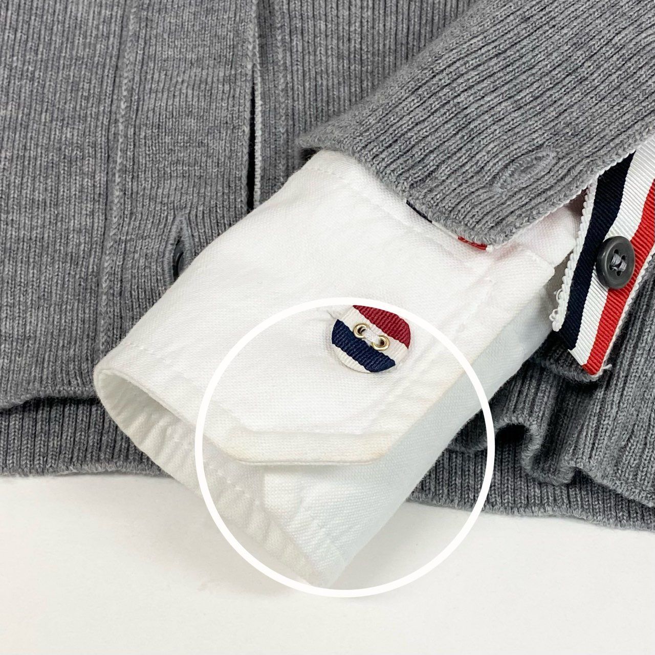 Ec3 THOM BROWNE トムブラウン トリコロール ニットカーディガン 襟