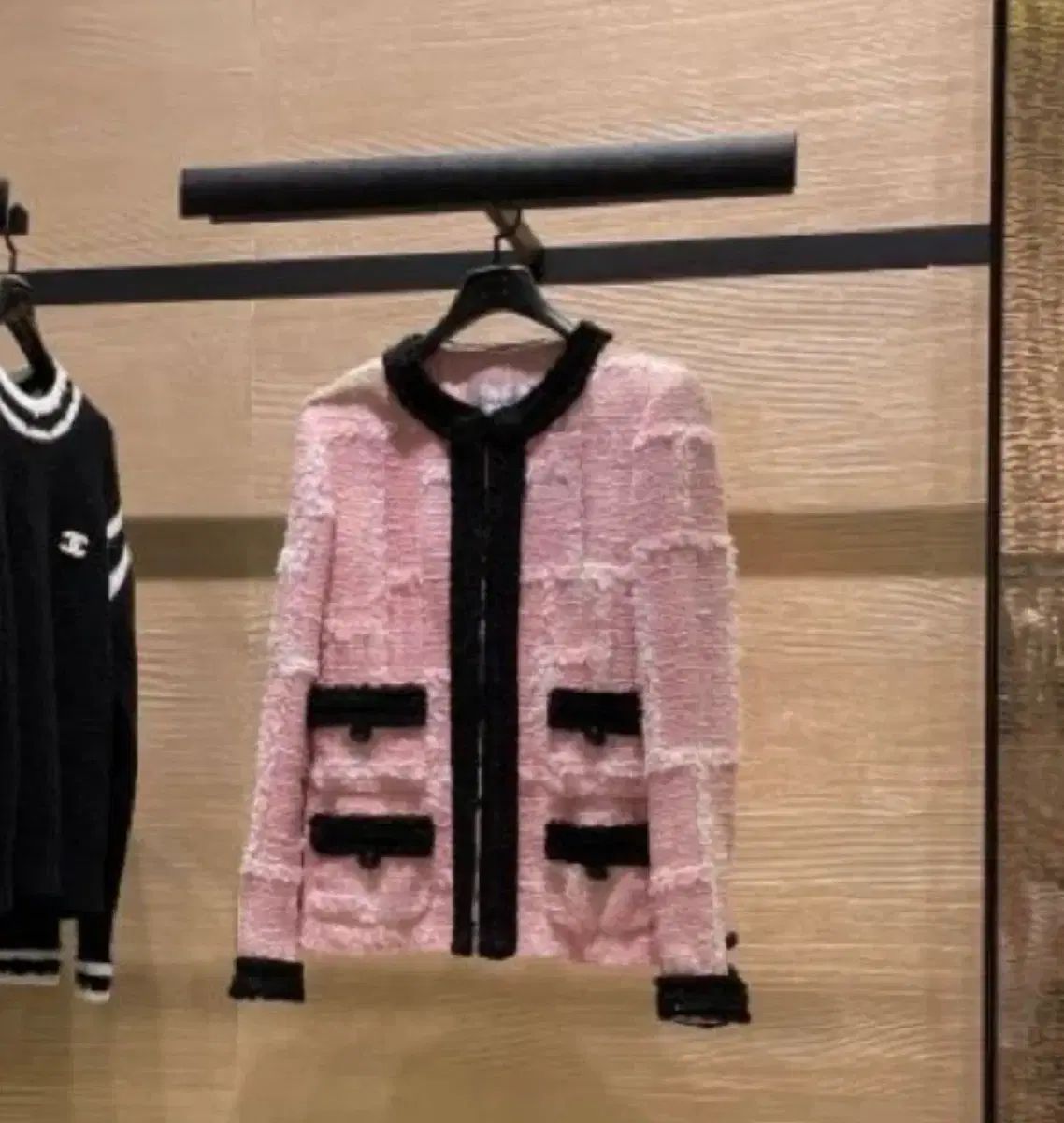 CHANEL ツイード ジャケット ピンク ブラック - メルカリ