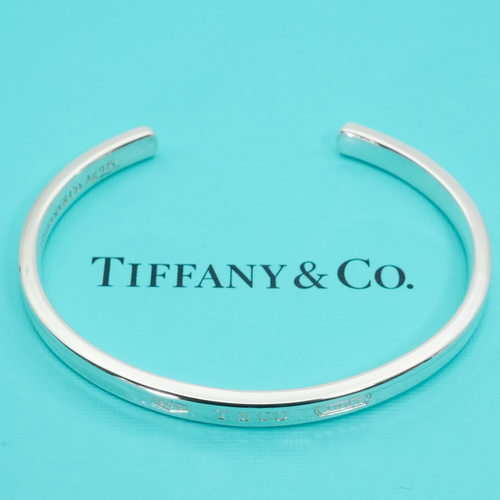 極美品 ティファニー 1837 ナロー スリム カフ バングル/24-5481