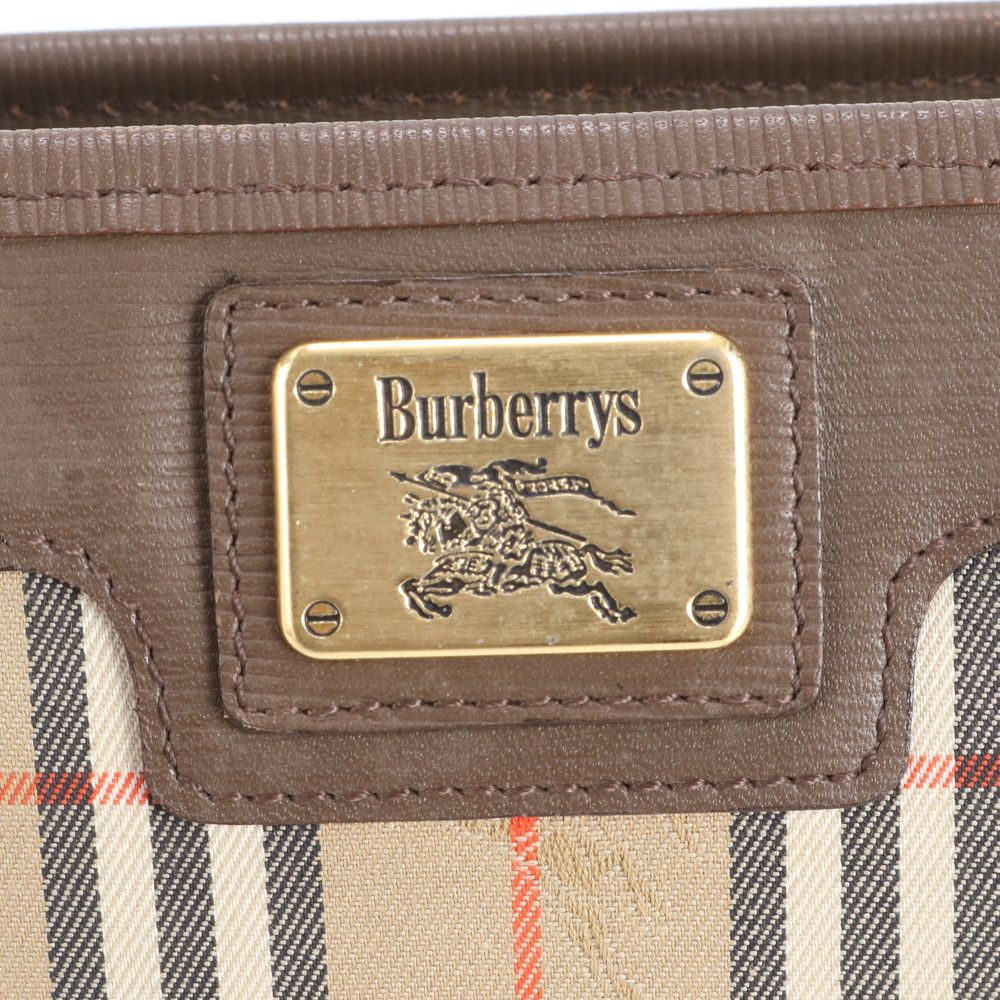 美品 バーバリー ノバ チェック レザー セカンドバッグ クラッチ