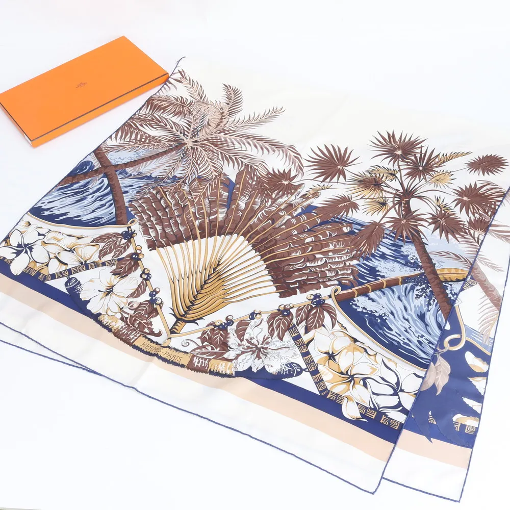 極美品 エルメス タグ付 レクタングル ALOHA アロハ スカーフ
