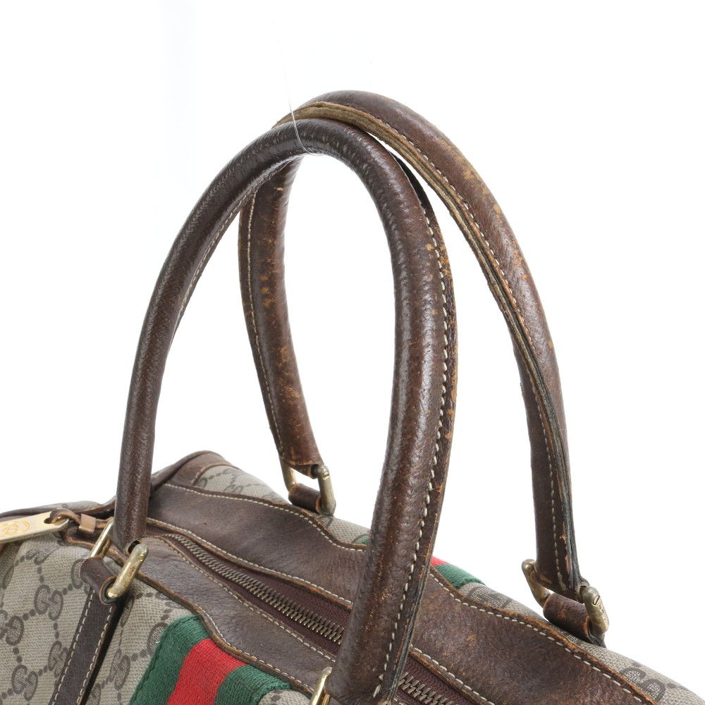 グッチ GGスプリーム シェリー ライン ミニ ボストン レザー