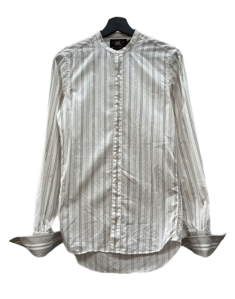 ダブルアールエル RRL Stripe Band Collar Shirt ストライプ バンド