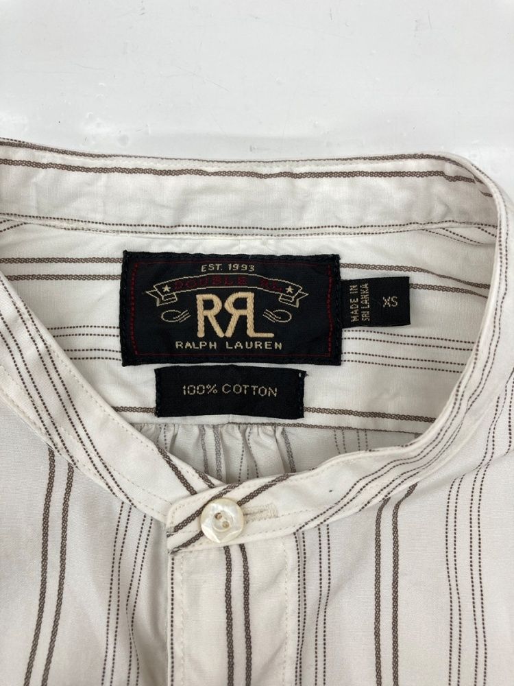 ダブルアールエル RRL Stripe Band Collar Shirt ストライプ バンド