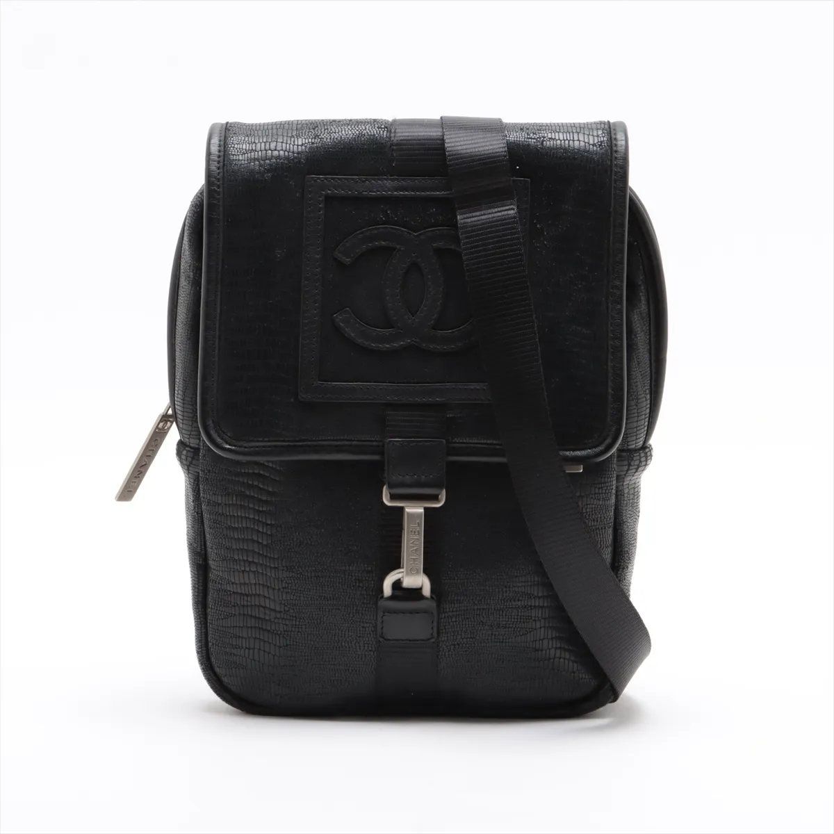 美品 シャネル シリアルシール付 スポーツライン リザード エンボス