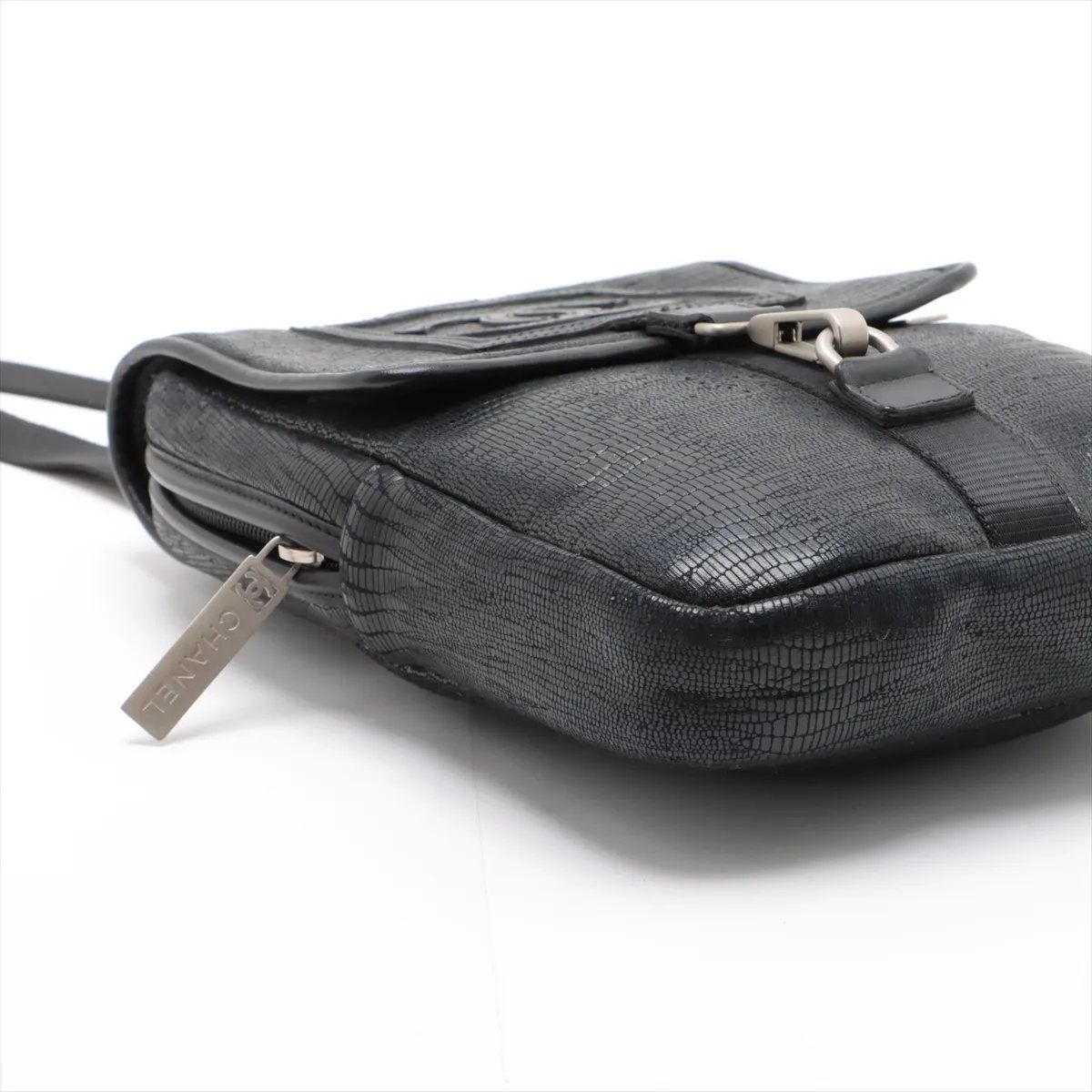 美品 シャネル シリアルシール付 スポーツライン リザード エンボス