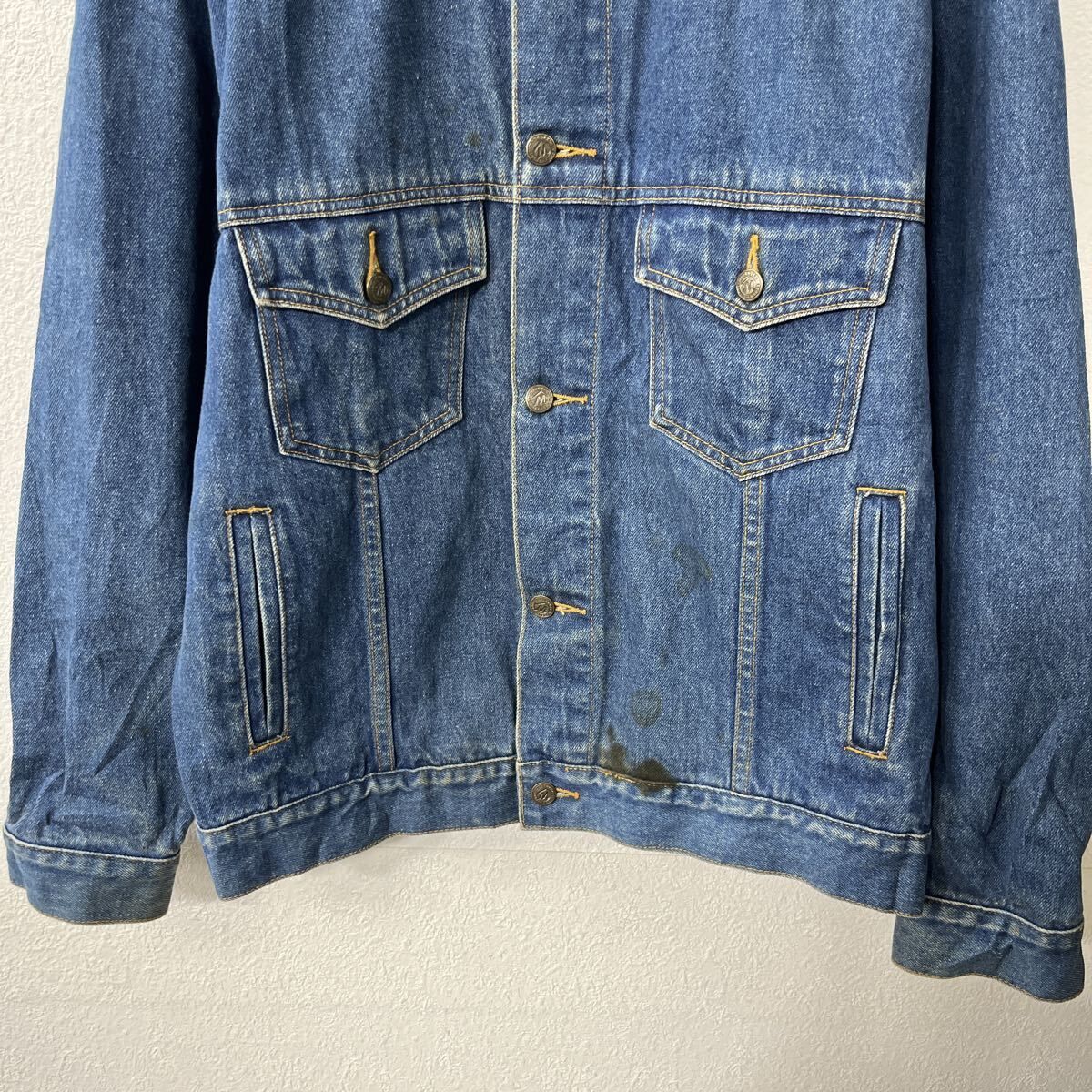 MARLBORO COUNTRY STORE デニムジャケット M ブルー マルボロ 襟レザー 