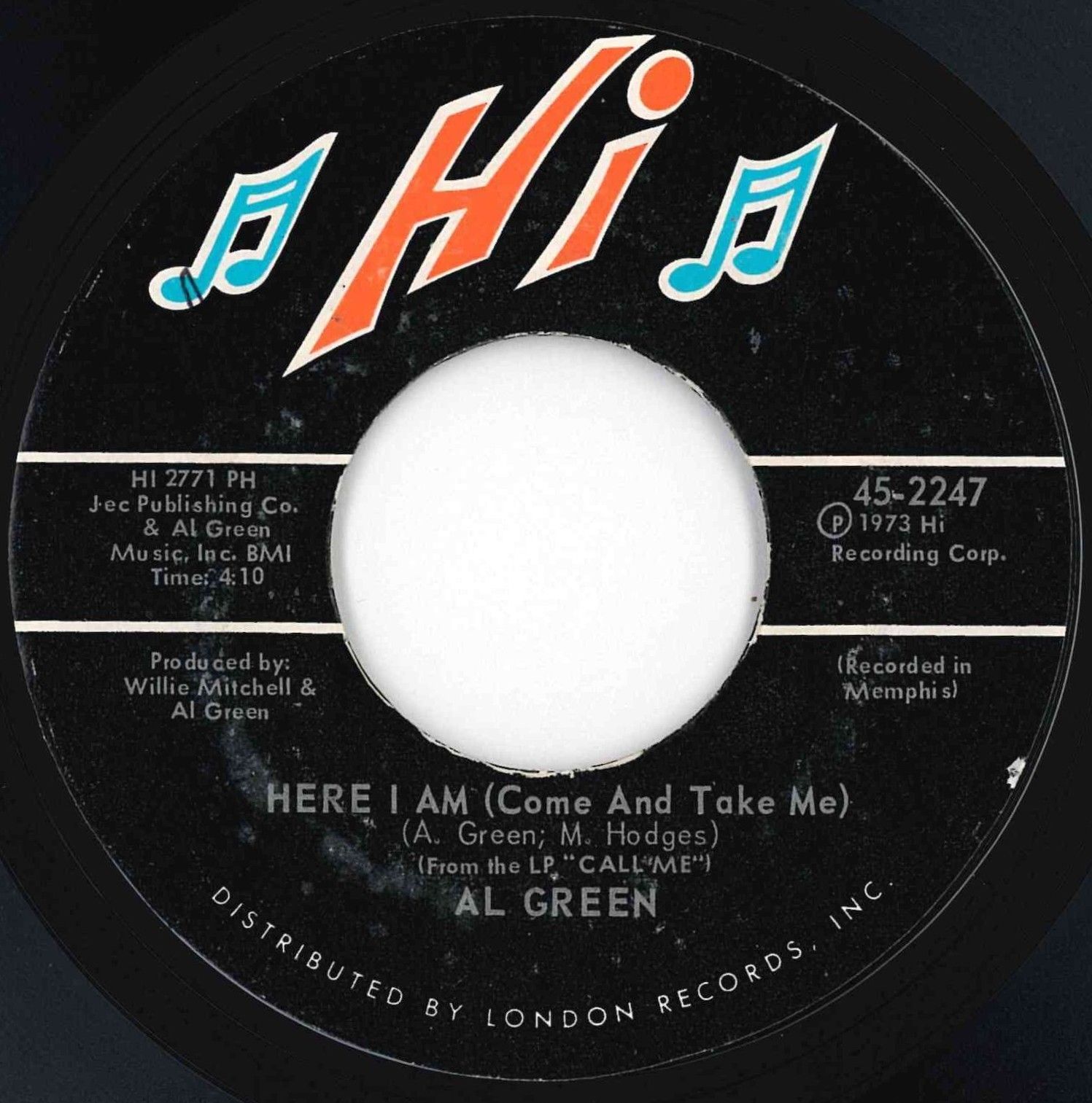 Al Green Here I Am (Come And Take Me) / I'm Glad You're Mine Hi US