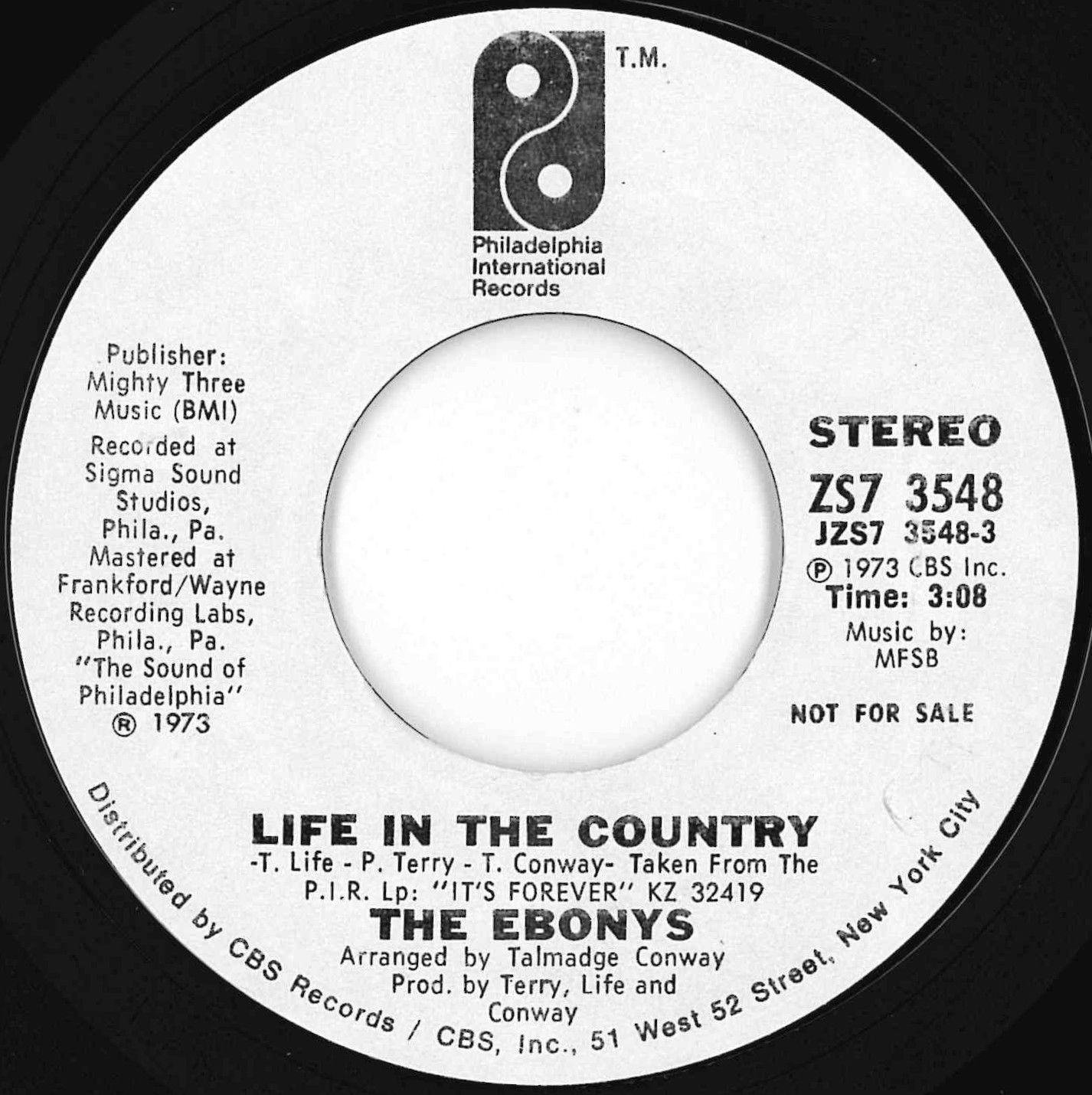 Ebonys Life In The Country (Stereo) / (Mono) Philadelphia