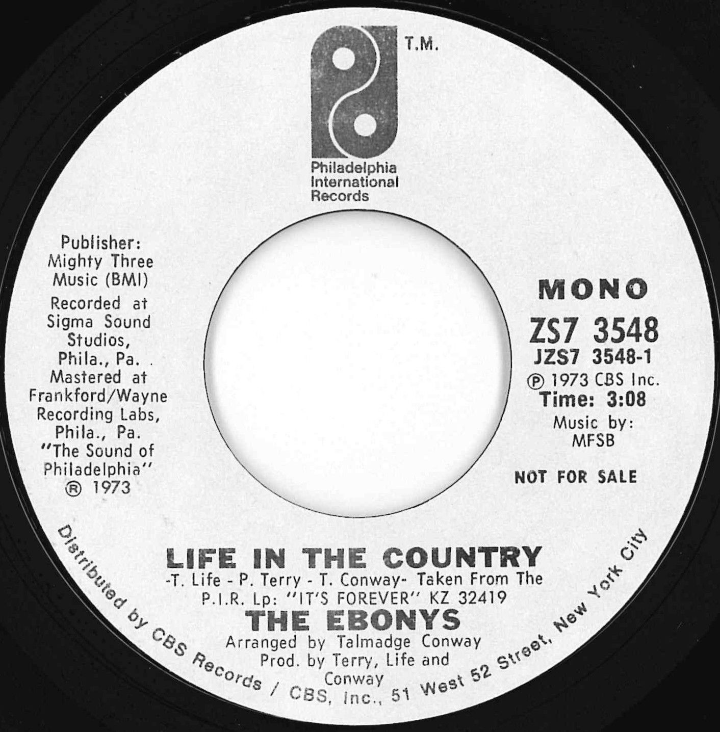 Ebonys Life In The Country (Stereo) / (Mono) Philadelphia