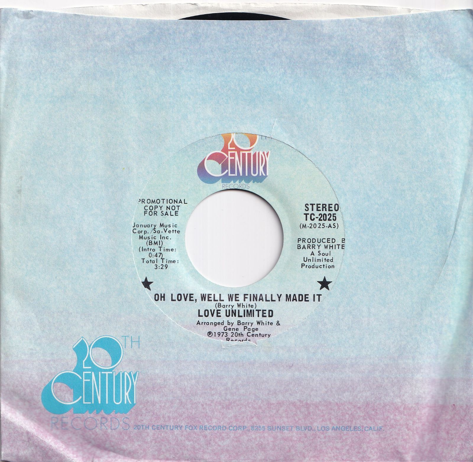 Love Unlimited Oh Love, Well We Finally Made It / Yes, We Finally