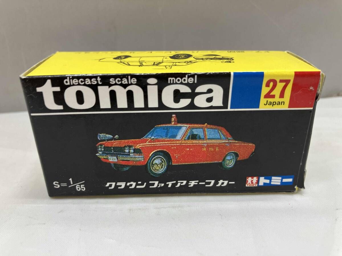 現状品 トミカ No.27 クラウン ファイアチーフカー 朱赤 1HWホイール