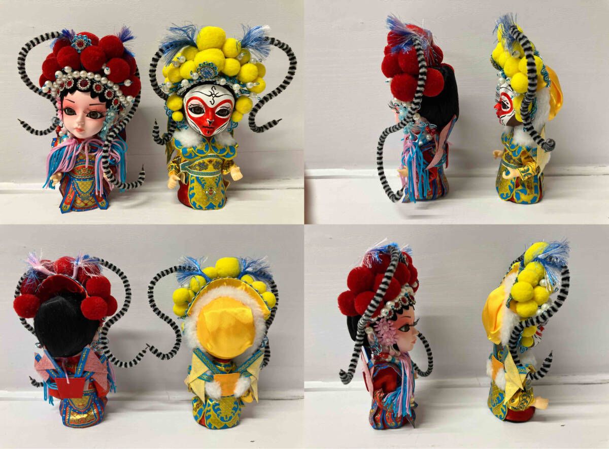 中国 京劇シリーズ 孫悟空 唐人坊 絹人形 2体セット 伝統工芸 付属品は