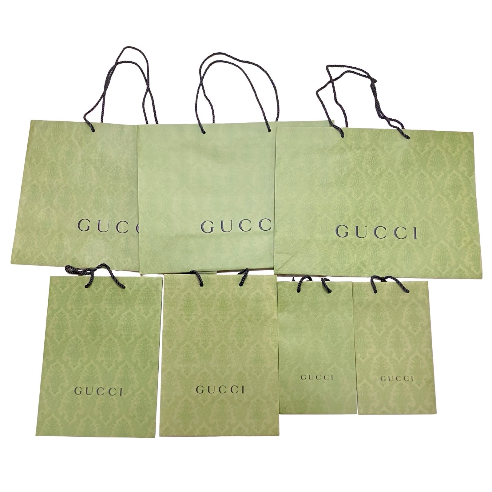 GUCCI グッチ 緑 エンボス 紙袋 7枚セット ショップ袋 ショッパー