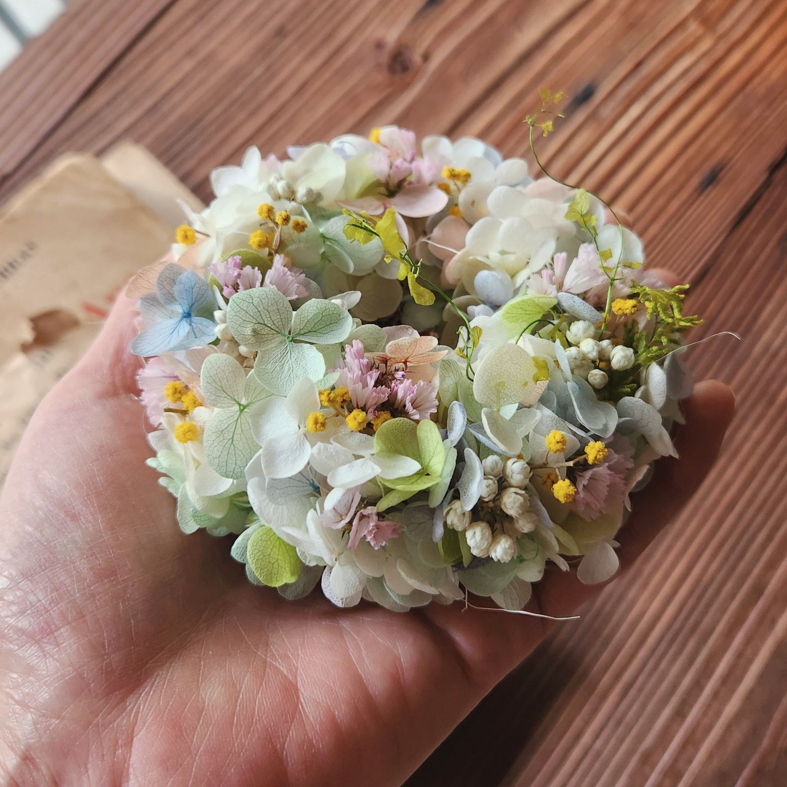 №156 アナベル 紫陽花 アジサイ ミニリース ドライフラワー