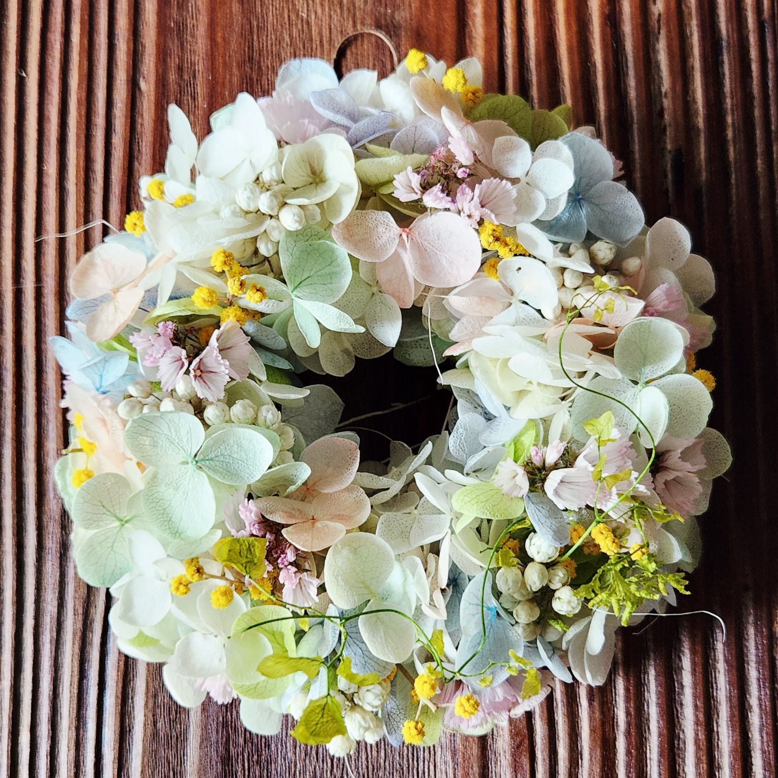 №156 アナベル 紫陽花 アジサイ ミニリース ドライフラワー