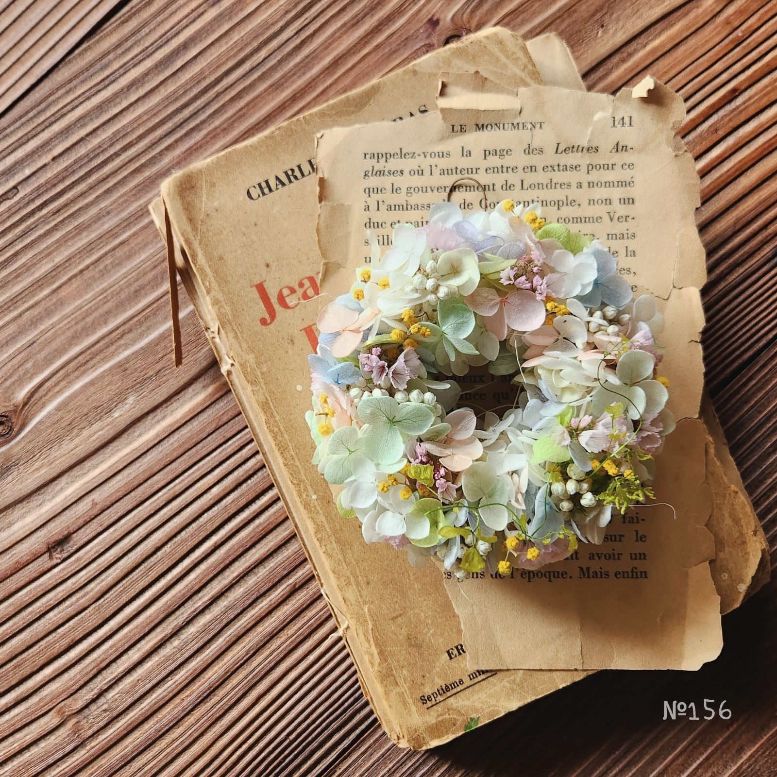 №156 アナベル 紫陽花 アジサイ ミニリース ドライフラワー