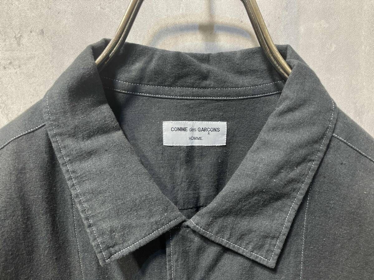 90s COMME des GARCONS HOMME 製品染めステッチデザインオープンカラー