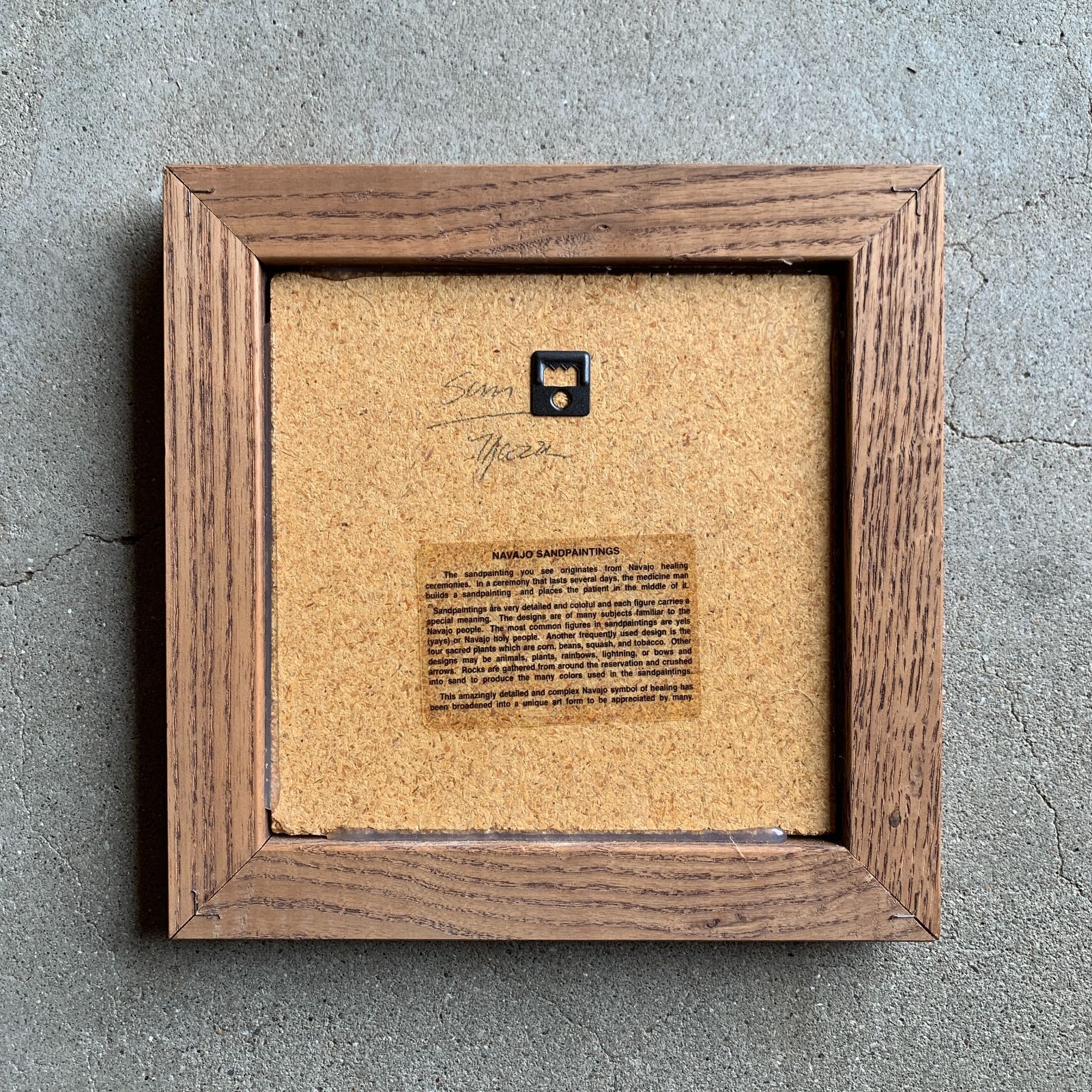 ナバホ族 サンドペインティング 砂絵 サンフェイス 壁掛け サイン入