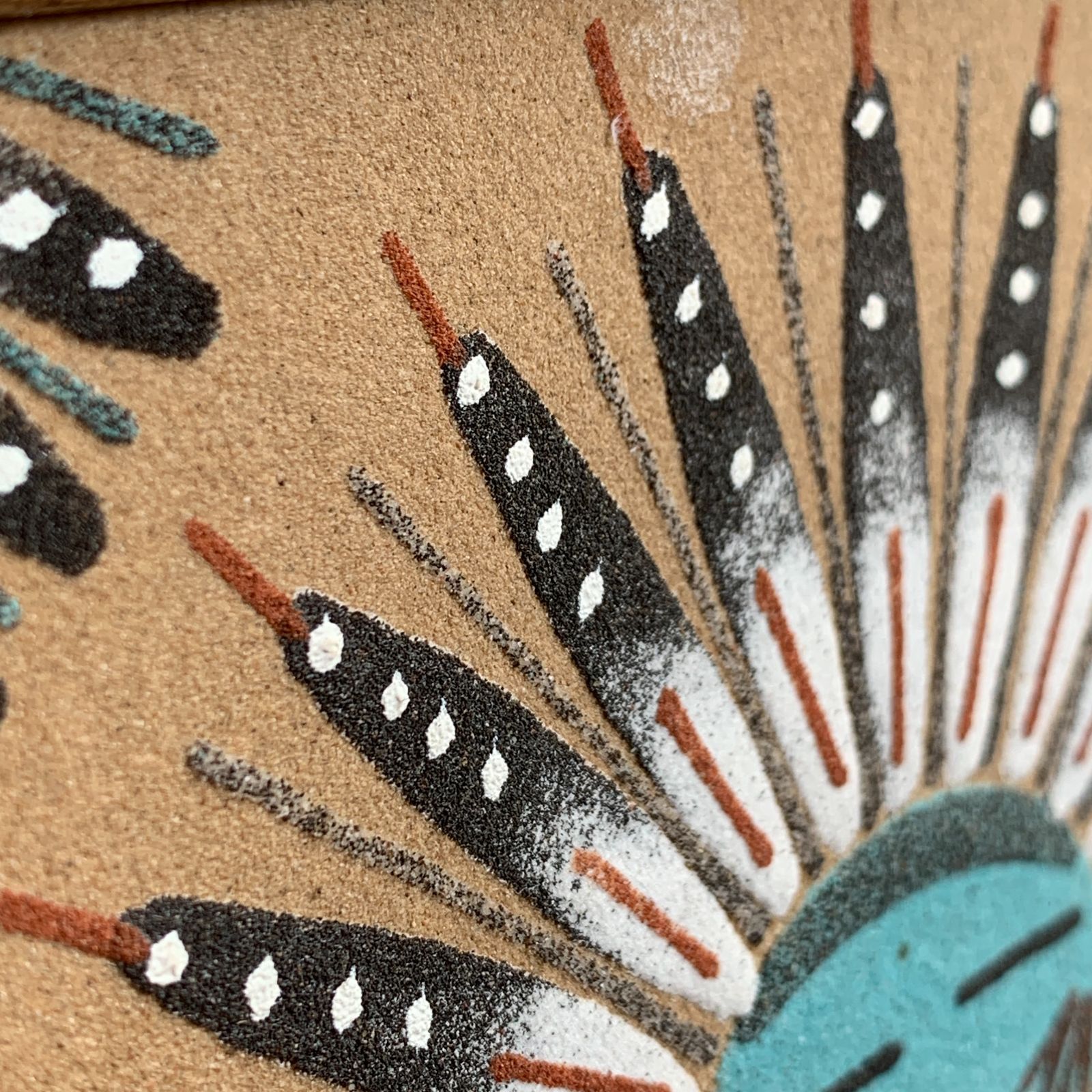 ナバホ族 サンドペインティング 砂絵 サンフェイス 壁掛け サイン入