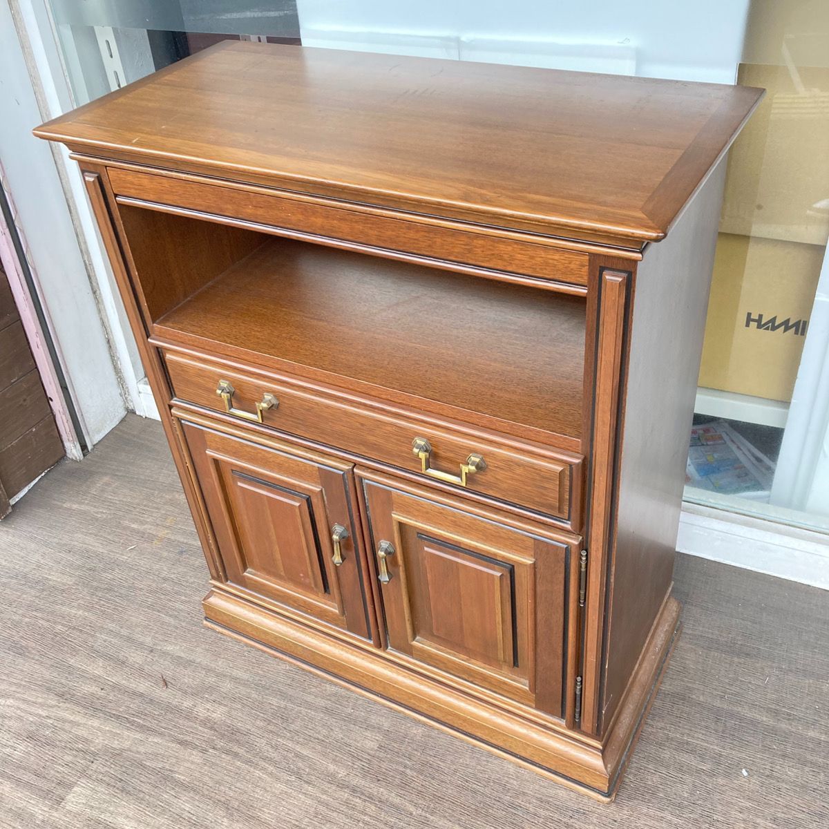 マルニ木工 ROYAL 地中海 電話台 FAX台 花台 キャビネット コンセント2