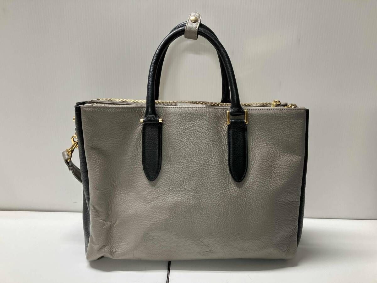 ATAO アタオ トートバッグ レザー ドリー グレージュ×ブラック - メルカリ