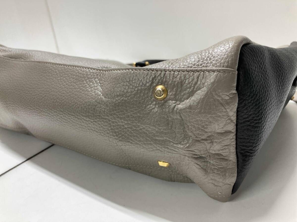 ATAO アタオ トートバッグ レザー ドリー グレージュ×ブラック - メルカリ