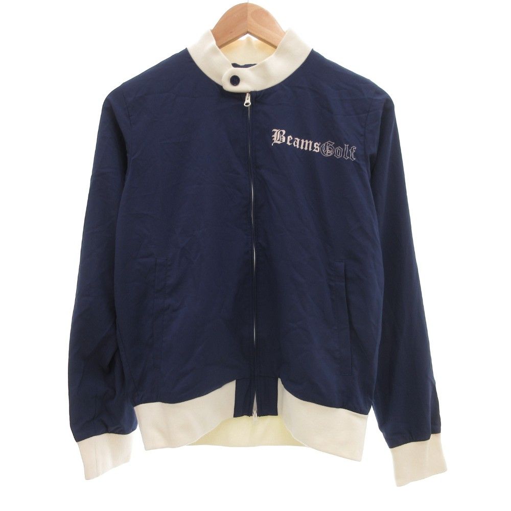 ビームスゴルフ BEAMS GOLF ボンバージャケット ブルゾン ロゴ S 青