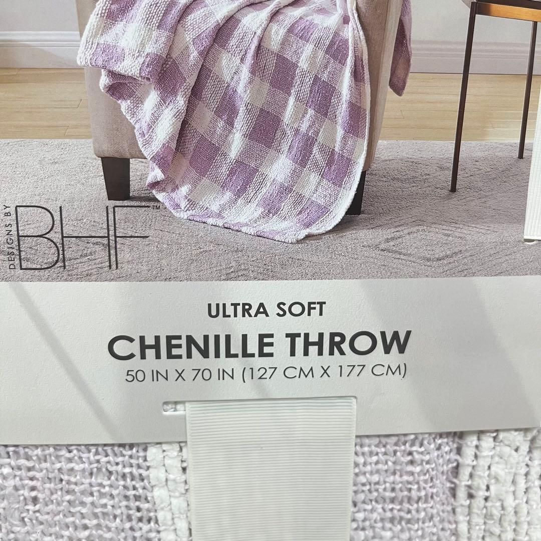 Y226-62136 シェニール 大判ひざ掛け ブランケット 127×177cm