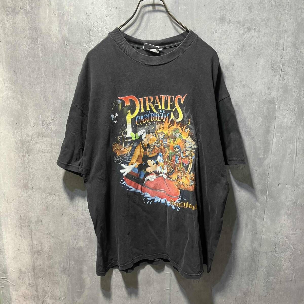 90-00s Disney PIRATES OF THE CARIBBEAN TEE プリントTシャツ XL 