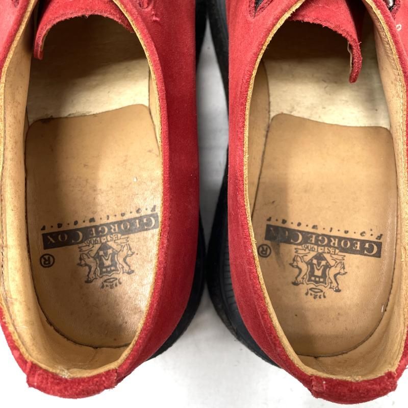 中古】george cox ギブソン スエードシューズ ラバーソール UK8 レッド