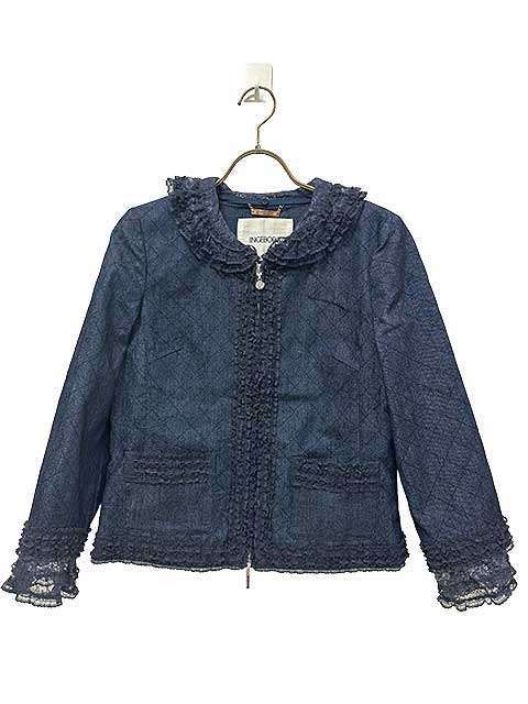 中古】INGEBORG インゲボルグ ジャケット デニム レース サイズ3(9号