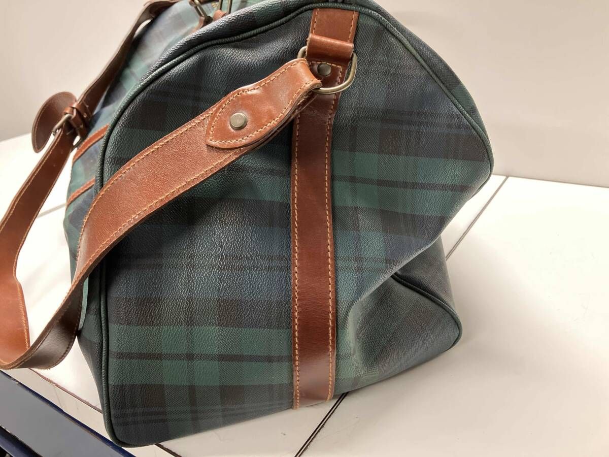 RALPH LAUREN ラルフローレン ボストンバック グリーン チェック柄