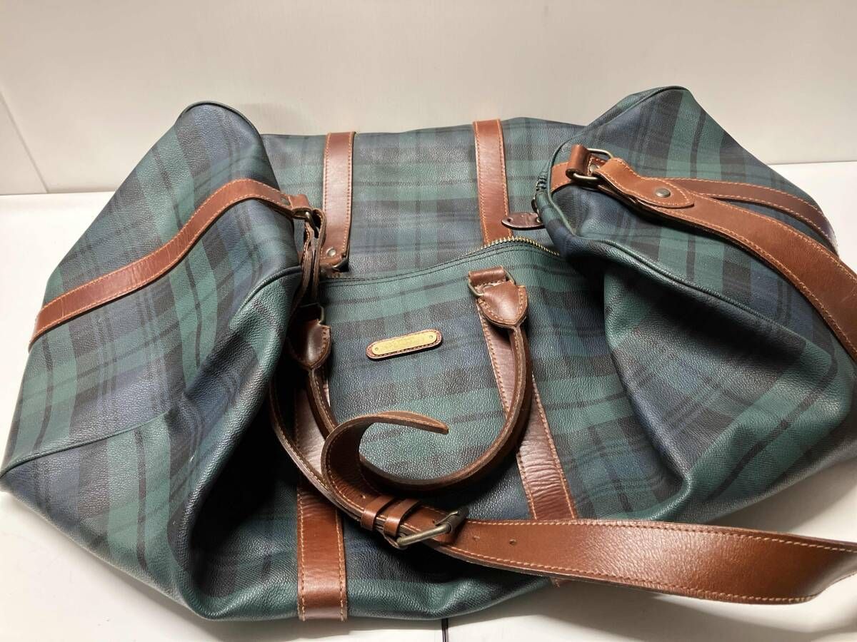 RALPH LAUREN ラルフローレン ボストンバック グリーン チェック柄