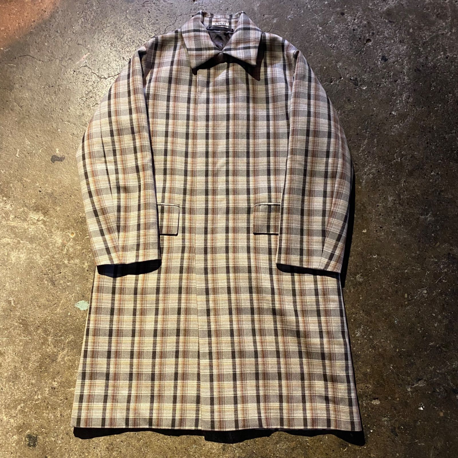 AURALEE 19aw DOUBLE FACE CHECK SOUTIEN CALLAR COAT 4 オーラリー