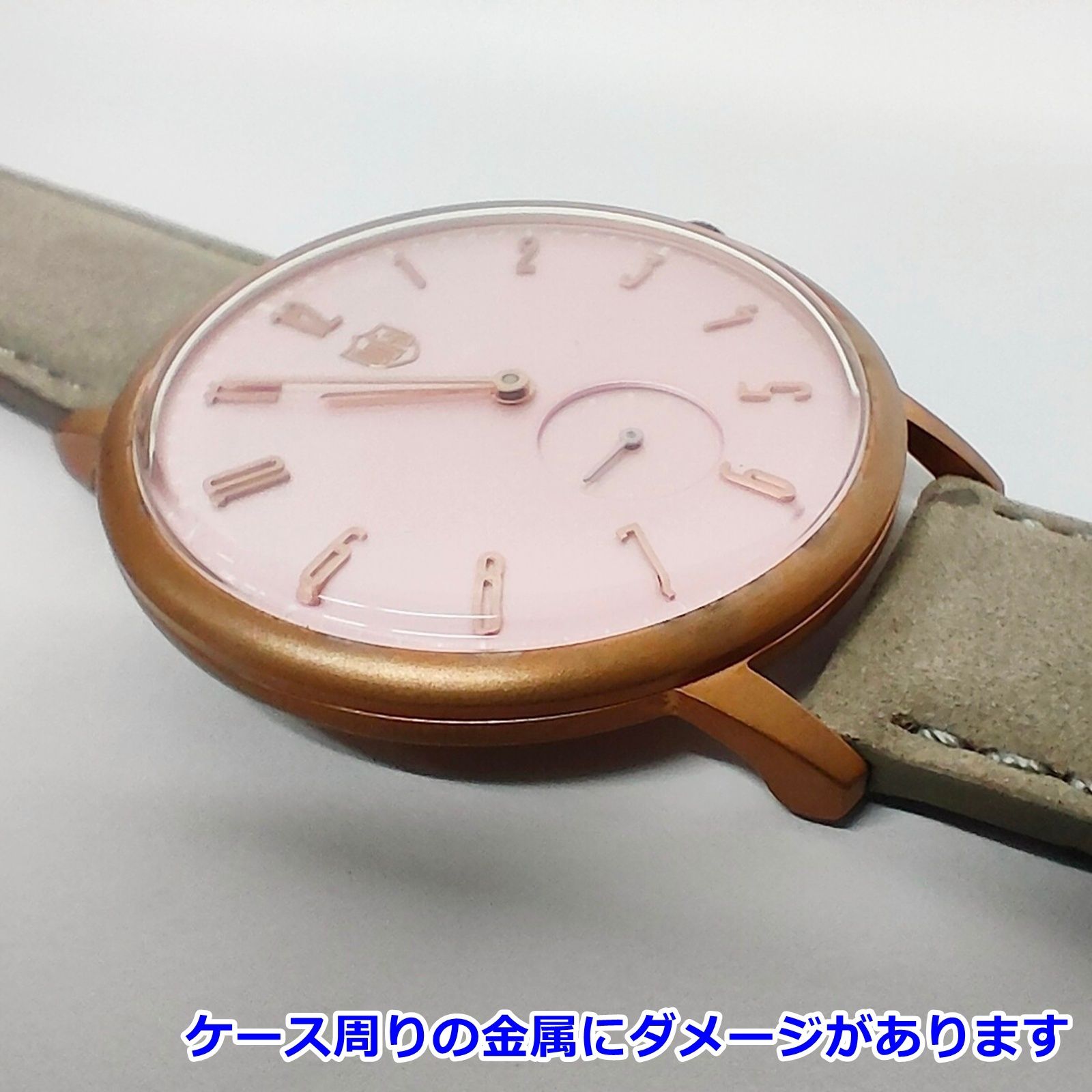 稼働品 DUFA Gropius DF-9001-0W 腕時計 ライトピンク ドイツ製 メンズ 