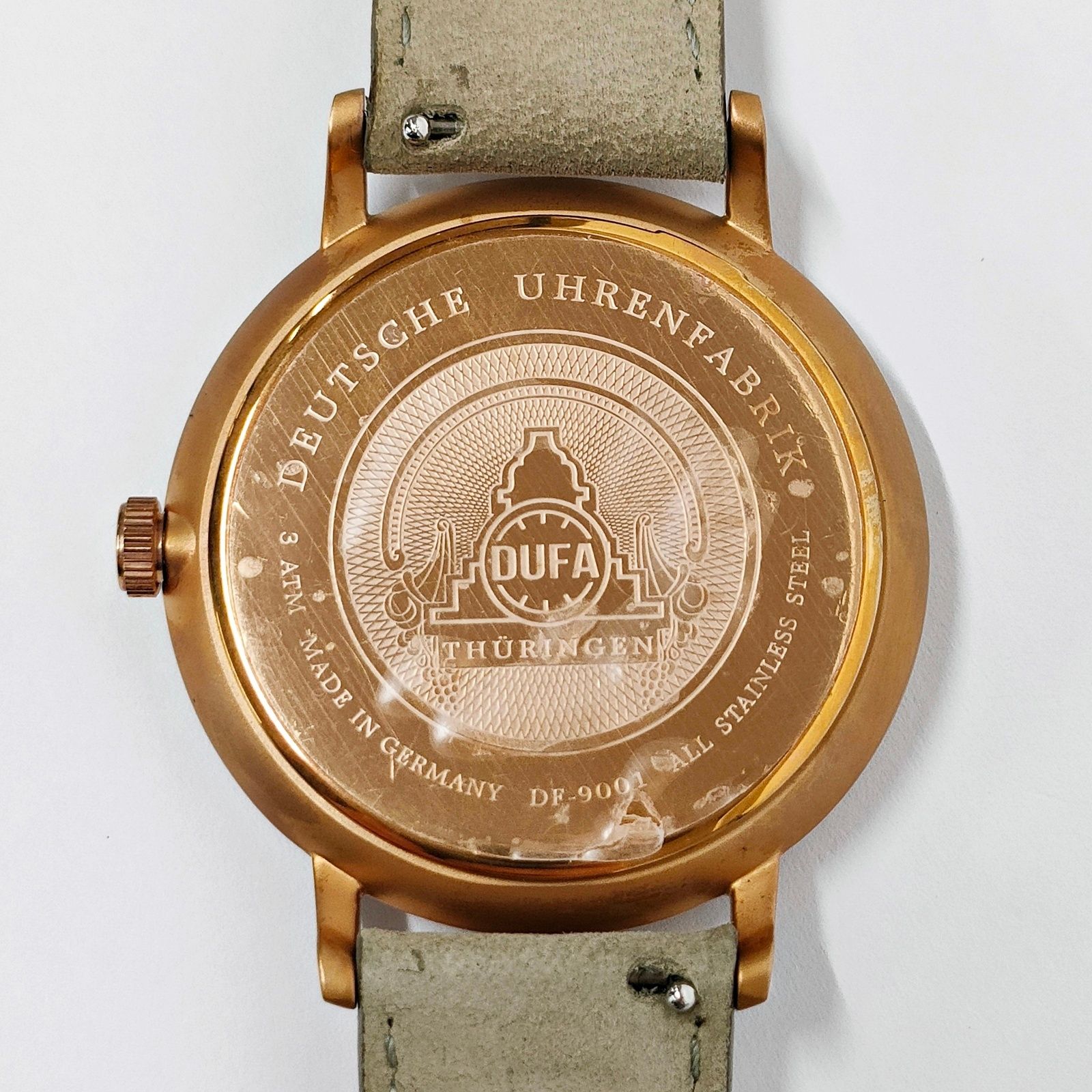 稼働品 DUFA Gropius DF-9001-0W 腕時計 ライトピンク ドイツ製 メンズ 