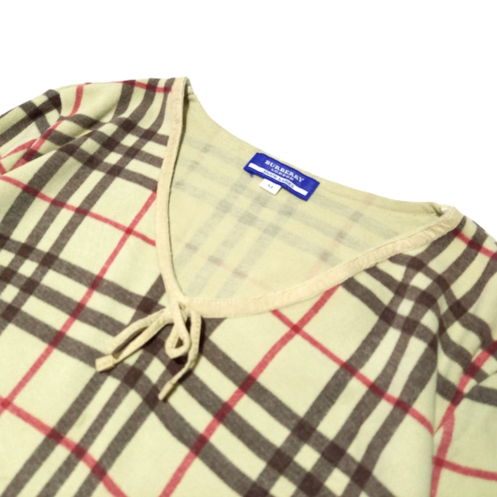 バーバリー ブルーレーベル ノバチェック 七分袖 トップス ベージュ M