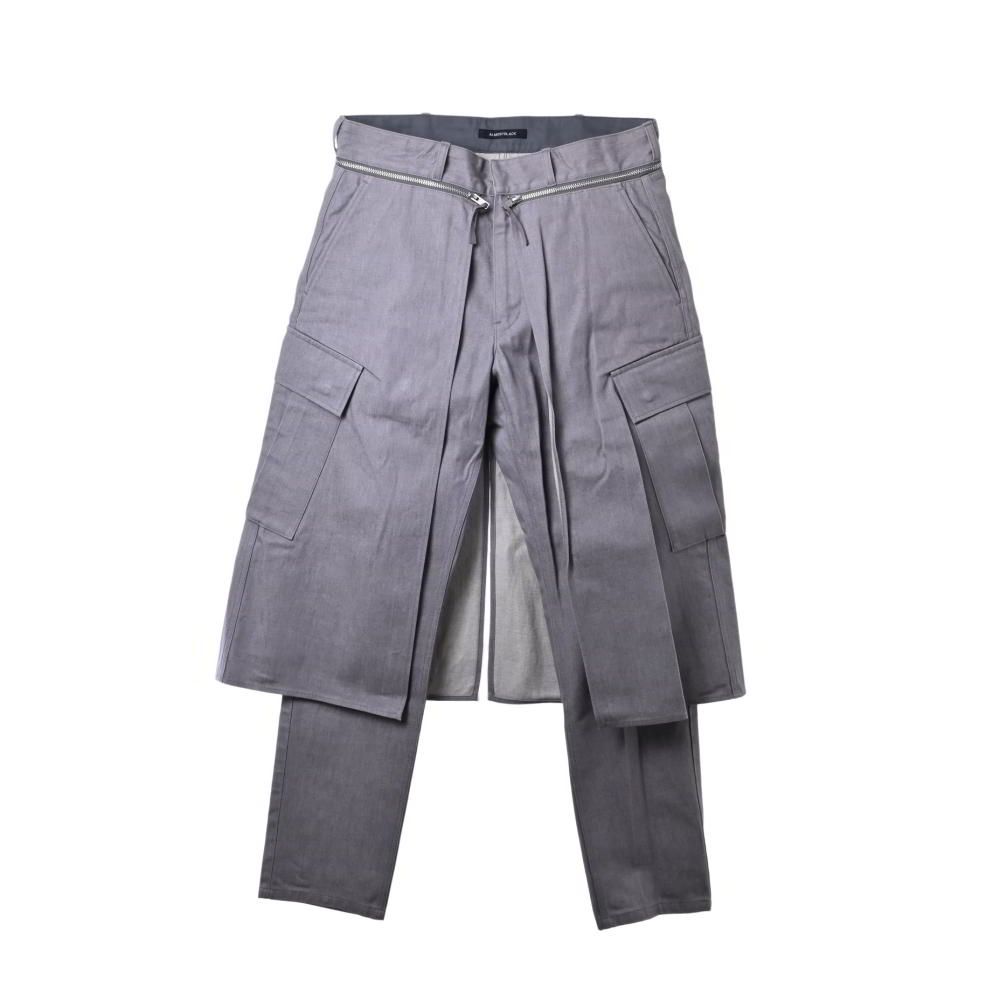 ALMOSTBLACK 2way レイヤード デニムパンツ ALMOSTBLACK 2way レイヤード デニムパンツ - グレー オールモスト