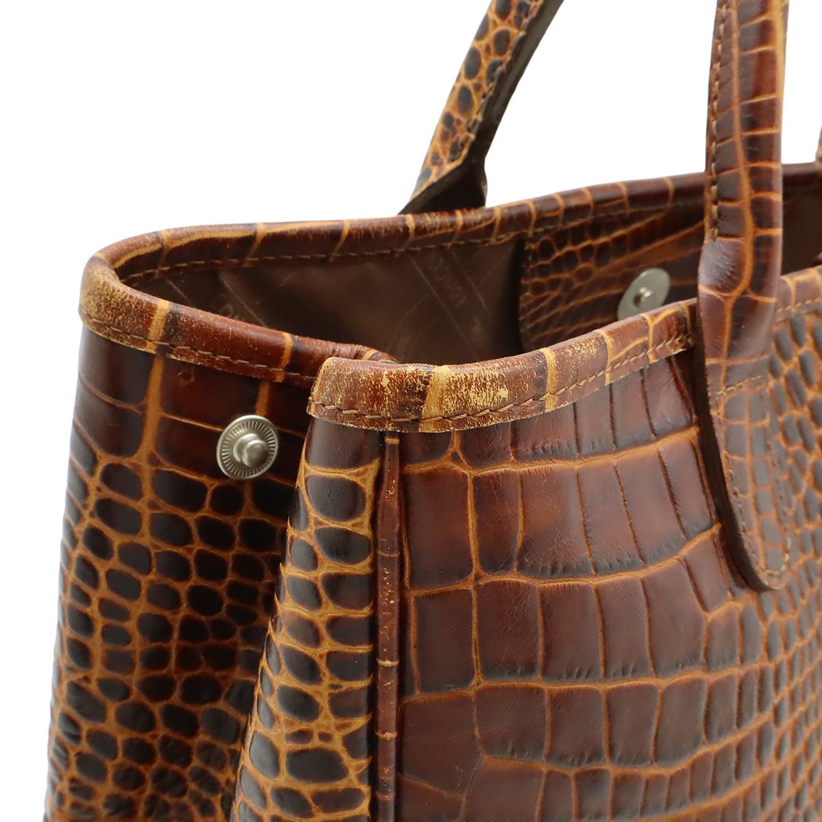LONGCHAMP ロンシャン ロゾ トートバッグ ハンドバッグ クロコ調