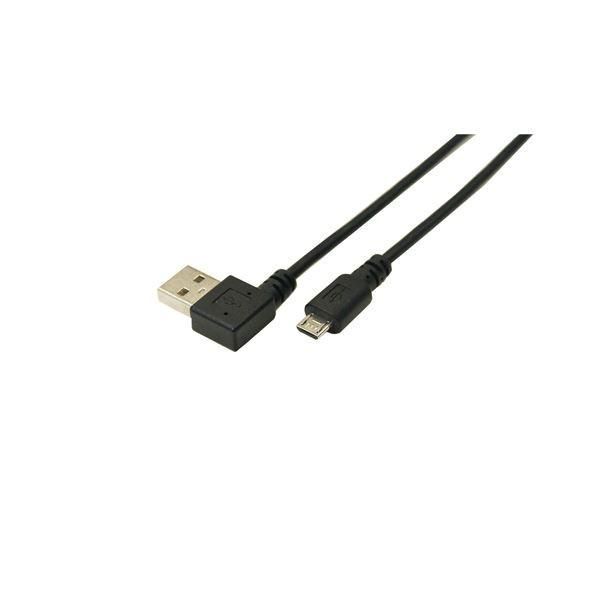 (まとめ)変換名人 USB A(右L)→micro100cmケーブル USBARL-MC/CA100〔×10セット〕