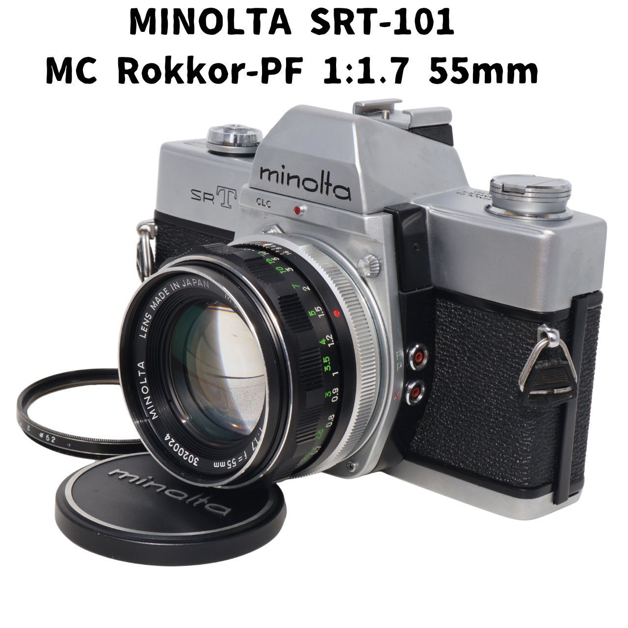 カメラ MINOLTA SRT101 + MC Rokkor-PF 1:1.7 55mm 整備済