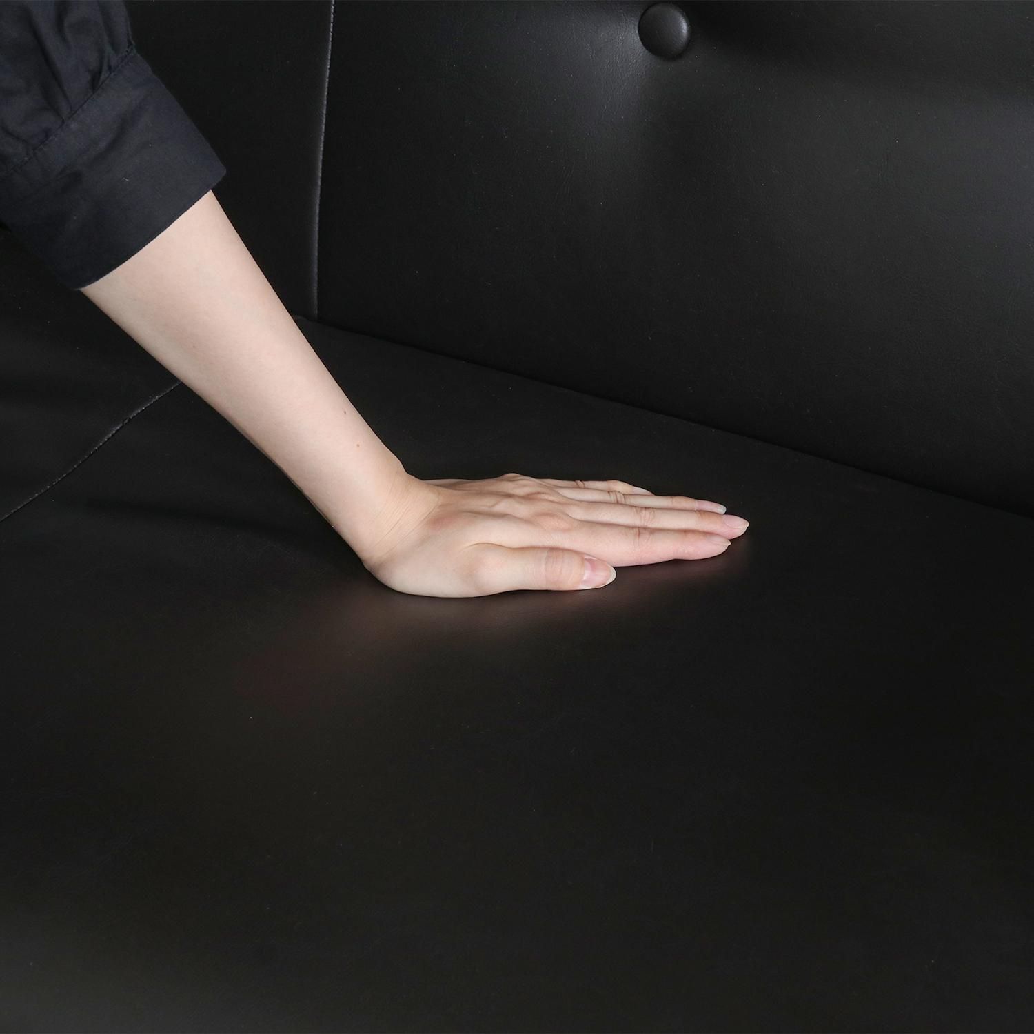  バイキャスト PU ソファ ミート 2P ダークブラウン モダン 木製フレーム クッション付きソファベッド 2人掛け 3人掛けソファ ソファ ソファベッド